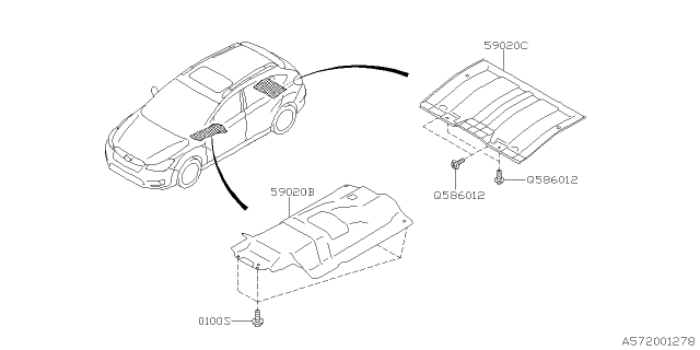 2016 Subaru Crosstrek Under Cover & Exhaust Cover Diagram 3