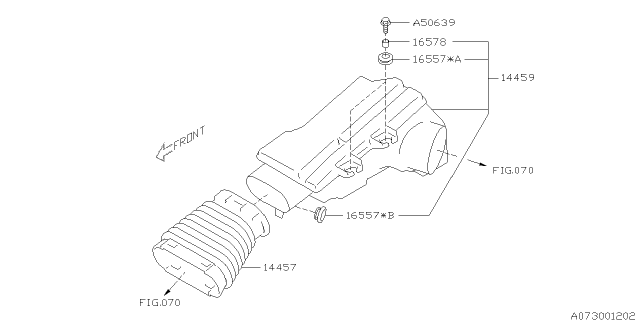 2015 Subaru XV Crosstrek Boot Air Intake Diagram for 14457AA620