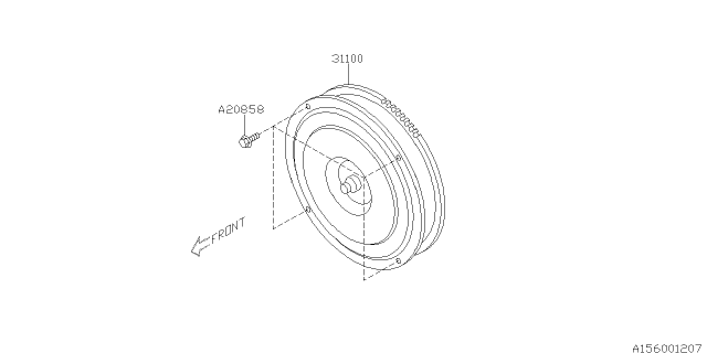 2014 Subaru XV Crosstrek Torque Converter Assembly Diagram for 31100AB291