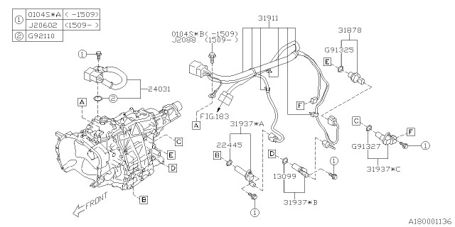 2016 Subaru Crosstrek Shift Control Diagram 1