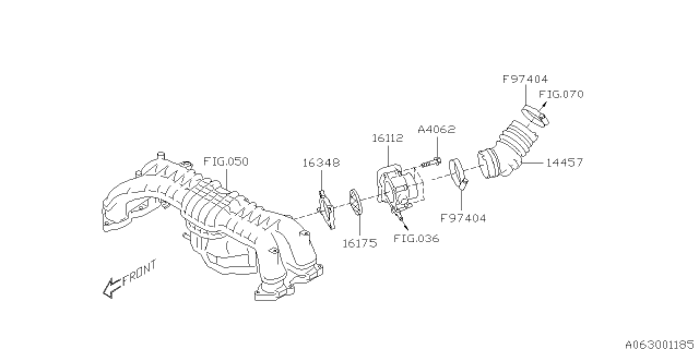 2015 Subaru XV Crosstrek Boot Air Intake Diagram for 14457AA630