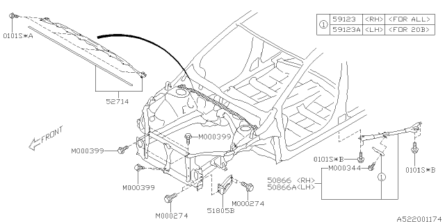 2015 Subaru XV Crosstrek Panel Bulk Head FCP Diagram for 50814FJ001