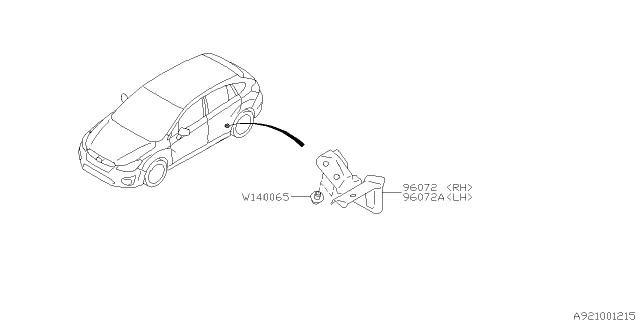 2014 Subaru XV Crosstrek Plate Air Flap Rear RH Diagram for 96072FJ020