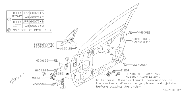 2015 Subaru XV Crosstrek Front Door Panel & Rear Or Slide Door Panel Diagram 1