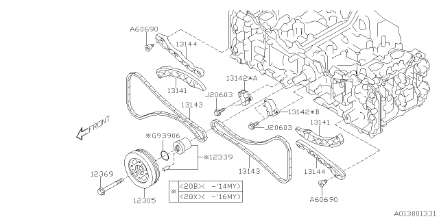 2015 Subaru XV Crosstrek Camshaft & Timing Belt Diagram 2