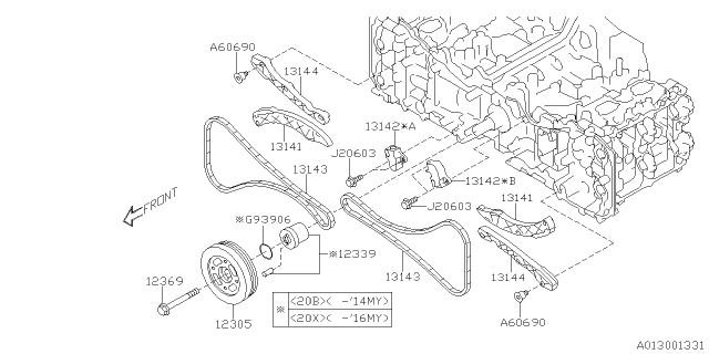 2016 Subaru Crosstrek PULLEY CRANKSHAFT Diagram for 12305AA380