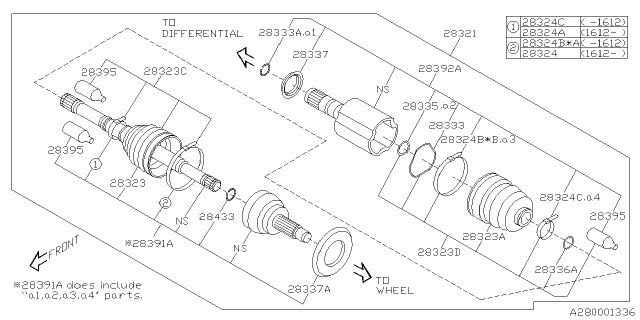 2014 Subaru XV Crosstrek Front Axle Diagram 1