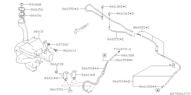 2013 Subaru XV Crosstrek Windshield Washer Diagram 2