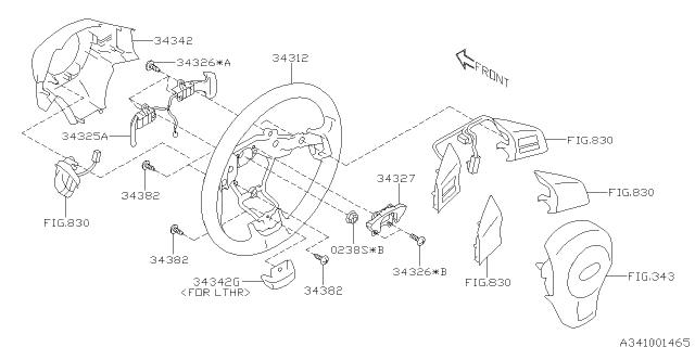 2013 Subaru XV Crosstrek Steering Column Diagram 4