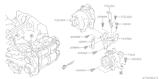 2016 Subaru Crosstrek Compressor Assembly Diagram for 73111FJ031