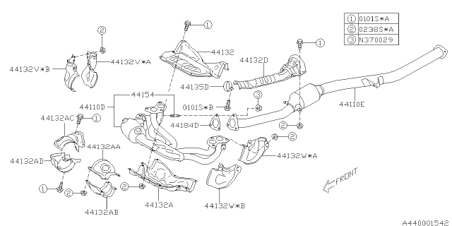 2015 Subaru XV Crosstrek Exhaust Diagram 1