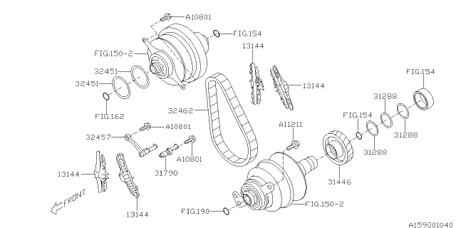 2013 Subaru XV Crosstrek Pulley Set Diagram 1