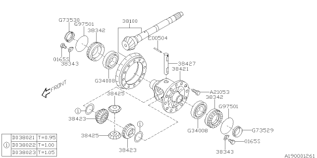 2013 Subaru XV Crosstrek Differential - Transmission Diagram 2