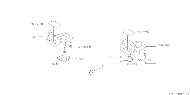 2013 Subaru XV Crosstrek Console Box Diagram 2