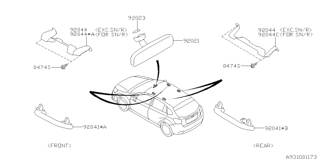 2015 Subaru XV Crosstrek Room Inner Parts Diagram 1