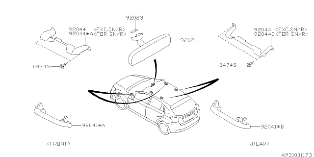 2014 Subaru XV Crosstrek Room Inner Parts Diagram 1