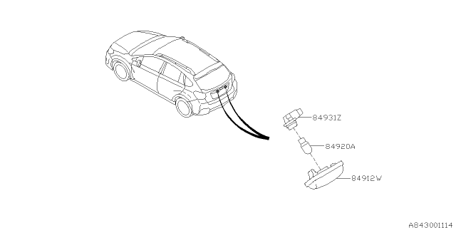 2013 Subaru XV Crosstrek Lamp - License Diagram