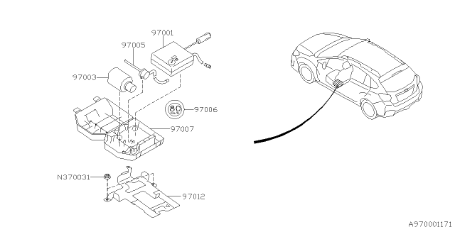 2015 Subaru XV Crosstrek Label And Manual Diagram for 97006FJ020