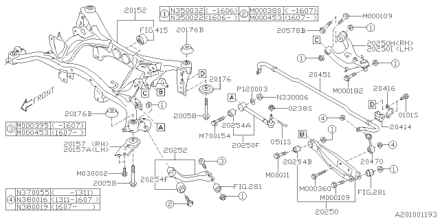 2015 Subaru XV Crosstrek Rear Suspension Diagram 2