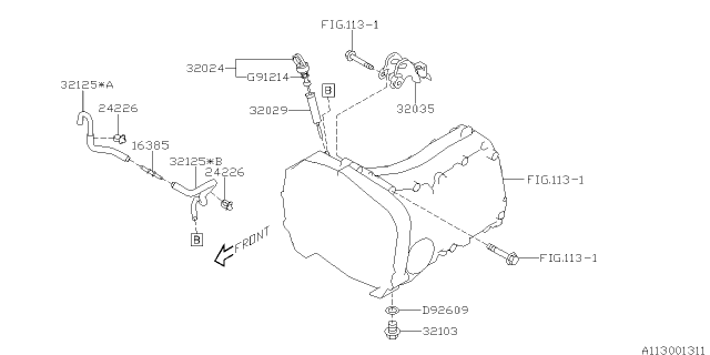 2014 Subaru XV Crosstrek Hose-Air BREATHER Tm Diagram for 32125AA240