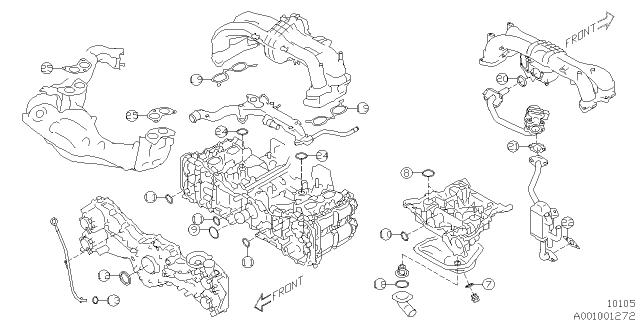 2013 Subaru XV Crosstrek Gasket & Seal Set Engine Diagram for 10105AB570