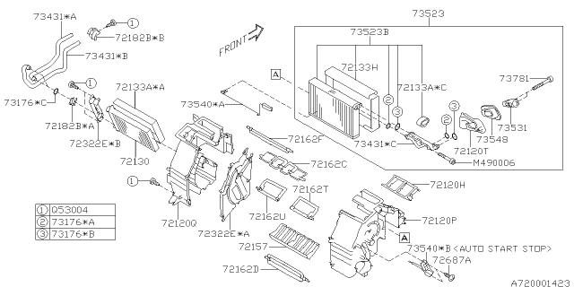 2016 Subaru Crosstrek Shutter Diagram for 72162YC030