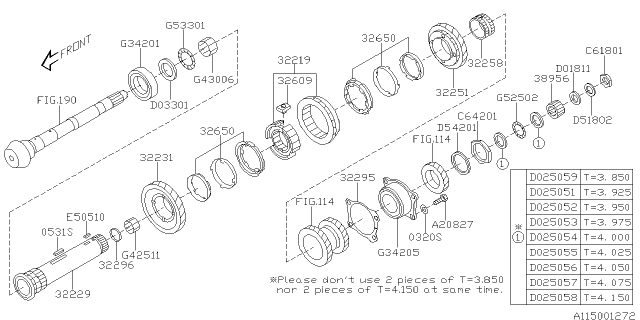 2017 Subaru Crosstrek Gear 2ND Driven Diagram for 32251AB080