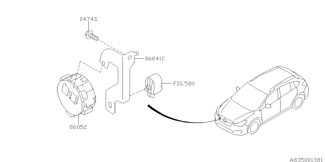 2013 Subaru XV Crosstrek Electrical Parts - Body Diagram 1