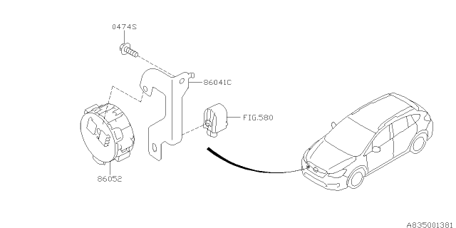 2015 Subaru XV Crosstrek Bracket Alert Sp Diagram for 86041FJ010