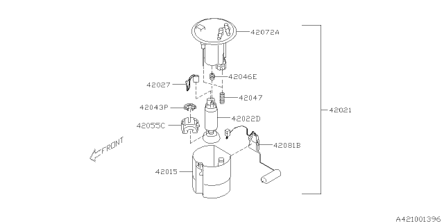 2015 Subaru XV Crosstrek Fuel Tank Diagram 3