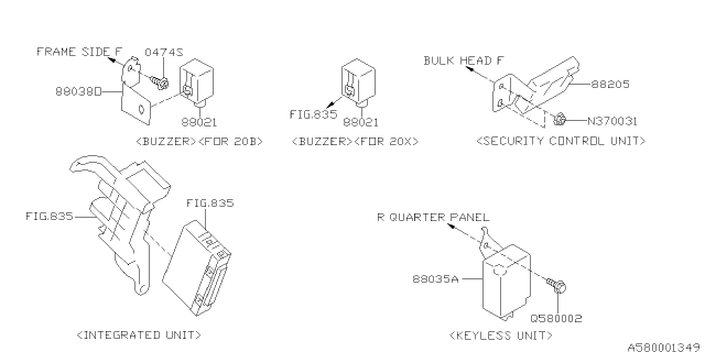 2017 Subaru Crosstrek Key Kit & Key Lock Diagram 5