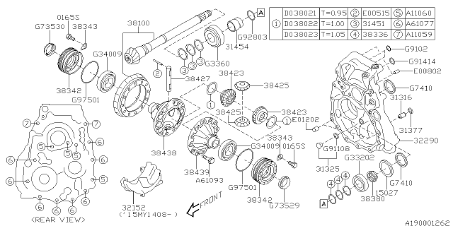 2014 Subaru XV Crosstrek Differential - Transmission Diagram 3