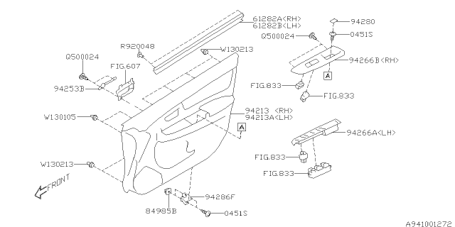 2013 Subaru XV Crosstrek Door Trim Diagram 1