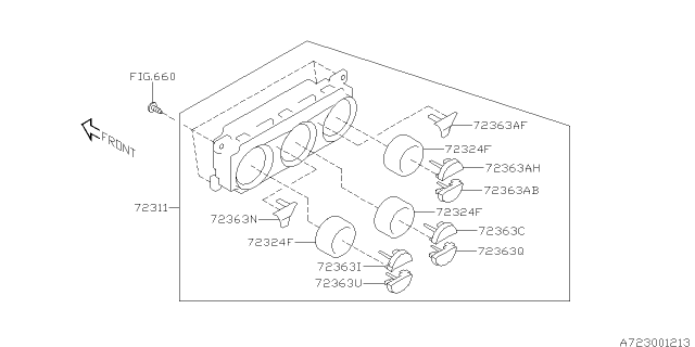 2014 Subaru XV Crosstrek Heater Control Assembly Diagram for 72311FJ190