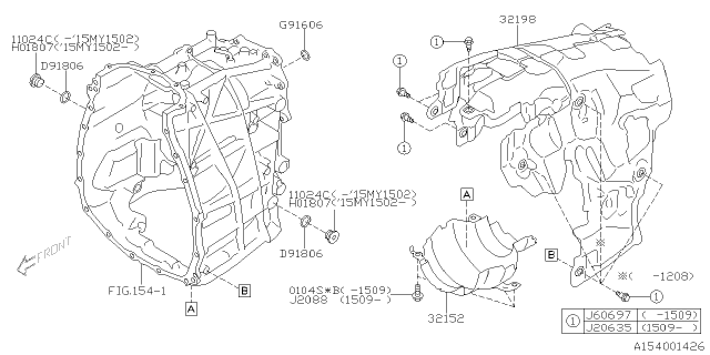 2016 Subaru Crosstrek Automatic Transmission Case Diagram 9