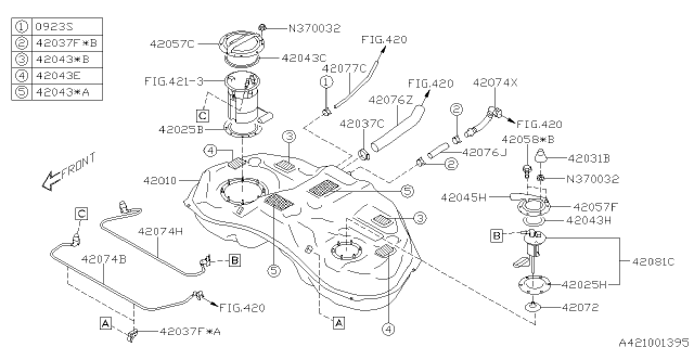 2013 Subaru XV Crosstrek Fuel Tank Diagram 5