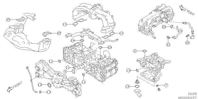2012 Subaru Impreza Wagon Engine Assembly Diagram 3