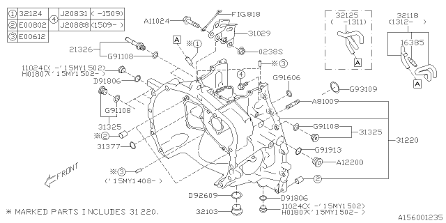 2016 Subaru Impreza Torque Converter & Converter Case Diagram 1