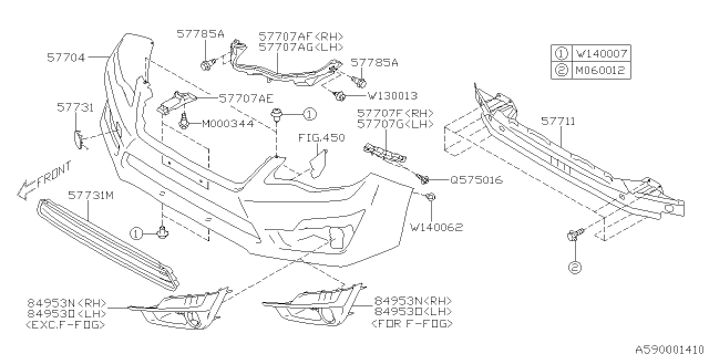 2015 Subaru Impreza Cover Fog Front Std RHN Diagram for 57731FJ380