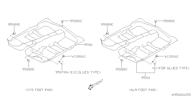 2016 Subaru Impreza Wagon Mat Diagram 1
