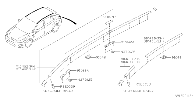 2014 Subaru Impreza Wagon Molding Diagram 3