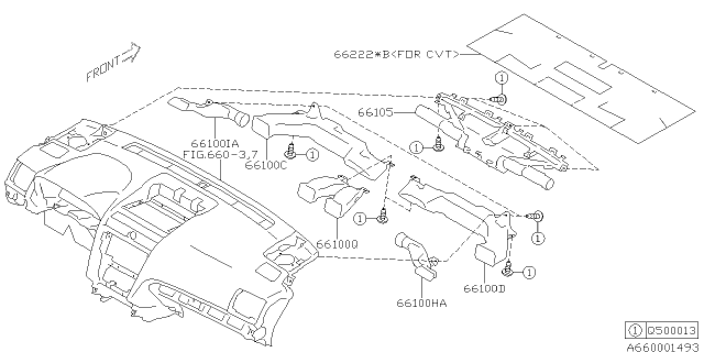 2012 Subaru Impreza Instrument Panel Diagram 2