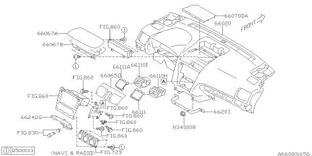 2016 Subaru Impreza Instrument Panel Diagram 1