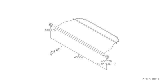 2014 Subaru Impreza Tonneau Cover Diagram