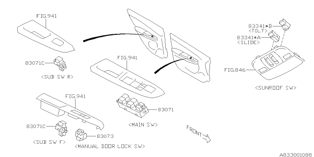 2014 Subaru Impreza Wagon Switch - Power Window Diagram 1