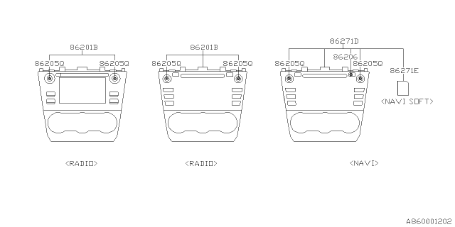 2015 Subaru Impreza NAVI Assembly Diagram for 86271FJ630