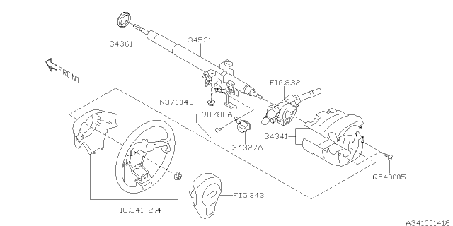 2014 Subaru Impreza Steering Column Diagram 2