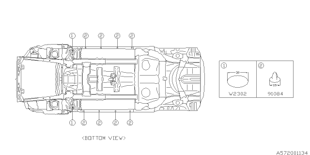 2012 Subaru Impreza Under Cover & Exhaust Cover Diagram 2