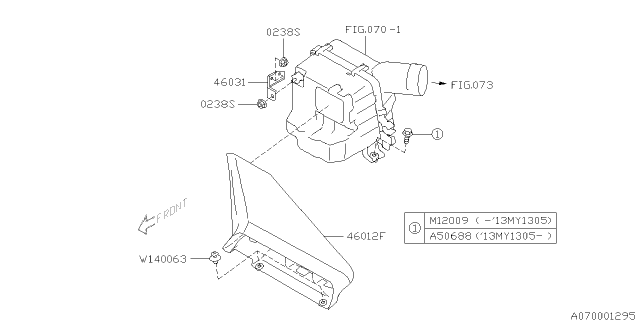 2014 Subaru Impreza Wagon Air Cleaner & Element Diagram 2