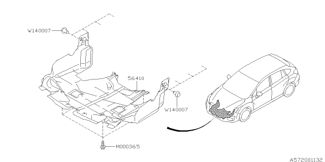 2013 Subaru Impreza Wagon Under Cover & Exhaust Cover Diagram 3